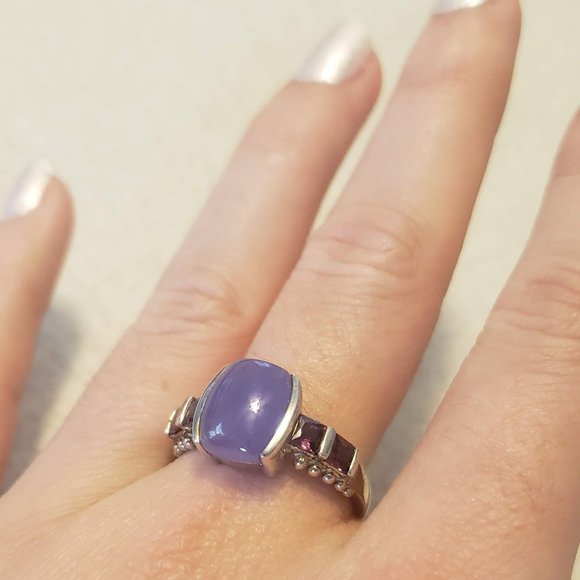 .925 Sterling Silver Diamonique Amethyst Ring 8